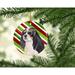 The Holiday Aisle® Cavalier Spaniel Holiday Christmas Hanging Figurine Ornament Ceramic/Porcelain in Blue/Green/Red | 3 H x 3 W x 0.25 D in | Wayfair