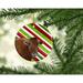 The Holiday Aisle® Cow Holiday Christmas Hanging Figurine Ornament Ceramic/Porcelain in Brown/Green/Red | 3 H x 3 W x 0.25 D in | Wayfair