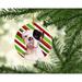 The Holiday Aisle® Cooper Candy Stripe Boxer Christmas Hanging Figurine Ornament /Porcelain in Blue/Green/Red | 3 H x 3 W x 0.25 D in | Wayfair