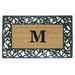 Nedia Home Acanthus Border Personalized Monogrammed 36 in. x 22 in. Non-Slip Outdoor Door Mat Coir, Rubber | 22 W x 36 D in | Wayfair 18014