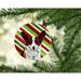 The Holiday Aisle® Corgi Holiday Christmas Hanging Figurine Ornament Ceramic/Porcelain in Blue/Green/Red | 3 H x 3 W x 0.25 D in | Wayfair