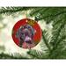 The Holiday Aisle® Labrador Snowflakes Holiday Christmas Hanging Figurine Ornament Ceramic/Porcelain in Brown/Red | 3 H x 3 W x 0.25 D in | Wayfair
