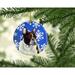 The Holiday Aisle® French Bulldog Winter Snowflake Holiday Hanging Figurine Ornament /Porcelain in Blue/Brown | 3 H x 3 W x 0.25 D in | Wayfair