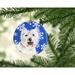 The Holiday Aisle® Westie Winter Snowflakes Holiday Hanging Figurine Ornament Ceramic/Porcelain in Blue/White | 3 H x 3 W x 0.25 D in | Wayfair