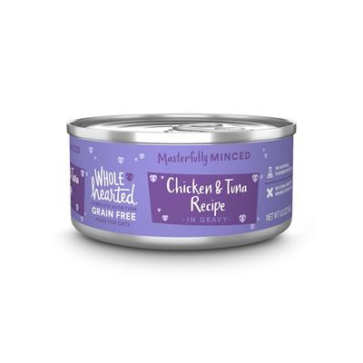 WholeHearted All Life Stages Grain-Free Chicken & Tuna Recipe Minced in Gravy Wet Cat Food, 5.5 oz., Case of 12