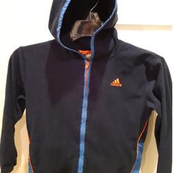 Adidas Jackets & Coats | Adidas Hooded Fleece Jacket- Boys Youth Sz M | Color: Blue/Orange | Size: 7b