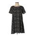 Lush Casual Dress - Mini Crew Neck Short Sleeve: Black Dresses - Women's Size X-Small