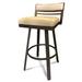 Ebern Designs Annex Bar & Counter Swivel Stool Upholstered/Leather/Metal/Faux leather in Brown | 32 H x 23 W x 23 D in | Wayfair