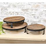 The Holiday Aisle® Ziggy Round Nesting Plant Stand Wood/Metal/Solid Wood in Brown | 3.5 H x 12 D in | Wayfair 9A9C4217681D438592D3D0CAA6CBCF8F