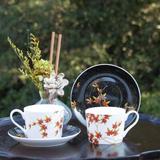 Grace's Tea Ware Golden Autumn Autumn Bone China Teacup & Saucer Bone China/Ceramic in Orange | 2.5 H in | Wayfair S18420H-4/2