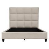 Devon Grid Tufted Queen Bed in Sand Fabric - Diamond Sofa DEVONQUBEDSD