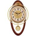 NgFTG European Vintage Pendulum Wall Clock, Silent Swing Hanging Wall Clock,living Room Non Ticking Quality Quartz Clock Home Decor-d 40cm(16")