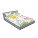 East Urban Home Bunny Rabbit In Flower Garden w/ Happy Sun Bugs & Butterfly Sheet Set Microfiber/Polyester | Full | Wayfair