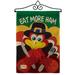 Breeze Decor Eat More Ham Burlap Fall Thanksgiving 2-Sided Burlap 19 x 13 in. Garden Flag in Black/Brown/Red | 18.5 H x 13 W x 1 D in | Wayfair