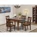 Winston Porter Caran 5 Piece Extendable Solid Wood Dining Set Wood/Upholstered in Brown | Wayfair 10828F44596E4CD6812442F3F84D1565