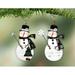 The Holiday Aisle® 2 Piece Winter Snowmen Hanging Figurine Ornament Set Metal in Black | 7 H x 5 W x 1 D in | Wayfair