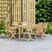 Wildon Home® Bivins International Home Outdoor 9 Piece Teak Dining Set Wood/Teak in Brown/White | 30 H x 59 W x 59 D in | Wayfair