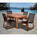 Highland Dunes Trosclair International Home Outdoor 5 Piece Dining Set Wood in Brown/White | 29 H x 59 W x 36 D in | Wayfair