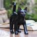 Charlton Home® Devere Curious Kitten in Wood Figurine Wood in Black/Brown | 6.25 H x 7.25 W x 3 D in | Wayfair 93497311BBEF4CB98A88A8C12641A2C3