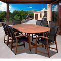 Highland Dunes Tristen International Home Outdoor 9 Piece Dining Set Wood in Brown/White | 29 H x 71 W x 43 D in | Wayfair