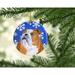 The Holiday Aisle® Bulldog English Winter Snowflakes Holiday Christmas Hanging Figurine Ornament /Porcelain in Blue/Brown/White | Wayfair