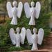 The Holiday Aisle® Set of 4 Silent Angel Hanging Figurine Ornament Wood in Brown/White | 4.3 H x 2.8 W x 1.2 D in | Wayfair