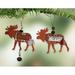 The Holiday Aisle® 4 Piece Christmas Moose Hanging Figurine Ornament Set Metal in Red | 5 H x 4.5 W x 1 D in | Wayfair