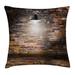 East Urban Home Dark Cracked Bricks & Ceiling Urban Indoor/Outdoor 26" Throw Pillow Cover Polyester | 26 H x 26 W x 0.1 D in | Wayfair