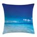 East Urban Home Ocean Scenery Deep Sea Beach Hot Summer Indoor/Outdoor 26" Throw Pillow Cover Polyester | 26 H x 26 W x 0.1 D in | Wayfair