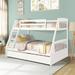 Harriet Bee Lowrie Solid Wood Twin over Full Bed w/ Drawers Wood in White | 61.4 H x 57.7 W x 75.6 D in | Wayfair D04F906725054EE98C35934815EE3CD1