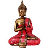 World Menagerie Yunpeng Thai Buddha Figurine Resin in Red | 8 H x 6 W x 4.5 D in | Wayfair D39D6F38E9B440E3AB46F03AA34CD4AD