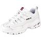Skechers Damen Energy Timeless Vision Sneakers, White Leather/Red & Navy Trim, 38.5 EU
