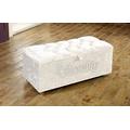 Ottoman Storage Blanket Toy Box Chest of Drawers Crushed Velvet Bench Stool (White)