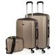 ITACA - Kosmetikkoffer Hartschale Groß, Beautycase Damen, Trolley & Handgepäck Koffer: Beauty Case Hartschale, Kosmetik Koffer, Kosmetiktasche Groß - Ideal für Reisen! T71535, Champagner