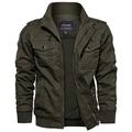 EKLENTSON Men's Casual Cargo Jacket Autumn Military Bomber Jackets Windbreaker Cycling Coat Army Green