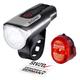 SIGMA Sport Aura 80 and NUGGET II LED Bike Light Set, StVZO-Approved, Battery-Powered Front Light and Rear Light