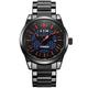 Men's Watches,Photodynamic Quartz Watch Photoelectric Watch Steel Belt Waterproof Belt Calendar Watch, Black Shell Black Face Red