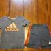 Adidas Matching Sets | Adidas Short Set | Color: Gray/Orange | Size: 3tb