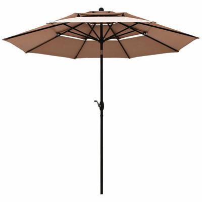 Costway 10ft 3 Tier Patio Umbrella Aluminum Sunsha...