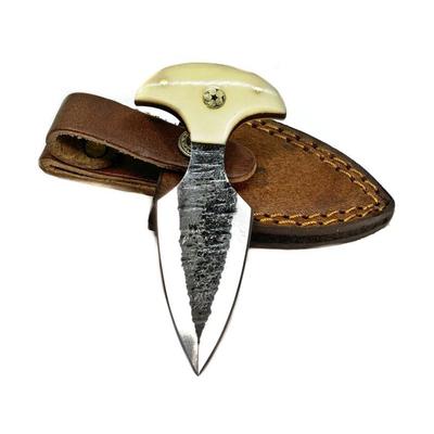 Titan International Knives Push Dagger Knife 2.5in Carbon Steel Dagger Camel Bone TCK-50