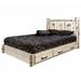 Millwood Pines Montana Collection Lodge Pole Pine Platform Storage Bed Wood in White | 47 H x 66 W x 83 D in | Wayfair