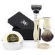 Haryali London 5Pc Mens Shaving Kit 5 Edge Shaving Razor, Black Badger Hair Brush, Bowl, Soap and Stand Perfect Set for Men