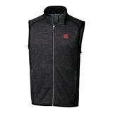 Men's Cutter & Buck Charcoal Nebraska Huskers Mainsail Full-Zip Vest