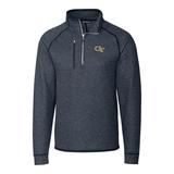Men's Cutter & Buck Navy GA Tech Yellow Jackets Mainsail Half-Zip Pullover Jacket