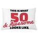 East Urban Home 50Th Birthday Indoor/Outdoor Lumbar Pillow Cover Polyester | 16 H x 26 W x 0.1 D in | Wayfair CA9A32DFBF0E4961A1DD929F7BF8E71F