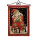 Breeze Decor Santa & Cookies Winter Christmas 2-Sided Burlap 19 x 13 in. Garden Flag in Black/Brown/Red | 18.5 H x 13 W x 1 D in | Wayfair