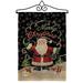 Breeze Decor Candy Cane Santa Winter Christmas 2-Sided Burlap 19 x 13 in. Garden Flag in Black/Brown | 18.5 H x 13 W x 1 D in | Wayfair
