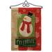 Breeze Decor Celebrate The Season Snowman Winter 2-Sided Polyester 19 x 13 in. Flag Set in Brown/Red | 18.5 H x 13 W x 1 D in | Wayfair