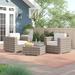 Sol 72 Outdoor™ Melanie Fully Assembled 2 - Person Seating Group w/ Cushions | Convenient wicker patio sofa in Gray | Wayfair