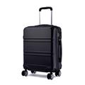 Kono Fashion Hand Luggage Lightweight ABS Hard Shell Trolley Travel Suitcase with 4 Wheels Cabin Carry-on Suitcases (20", Black)